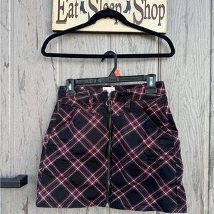 Plaid Black and Red Women's Skirt